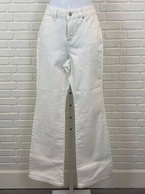 Style & Co Curvy Bootcut Jeans White High Rise Size 8P